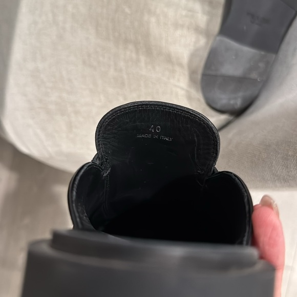 Prada Spazzolato Metal Triangle Logo 40mm Loafer Mules - Picture 7 of 11